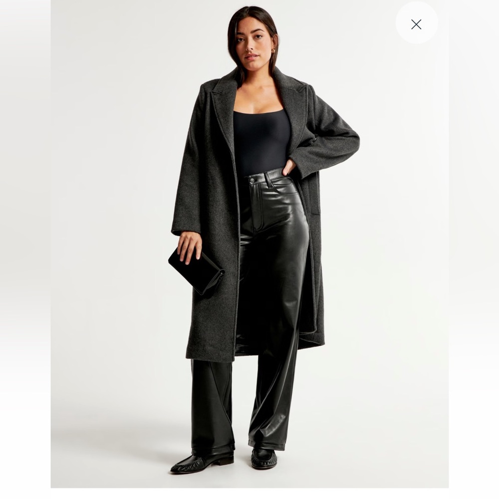 Abercrombie & Fitch Faux Leather Split Leg Pants